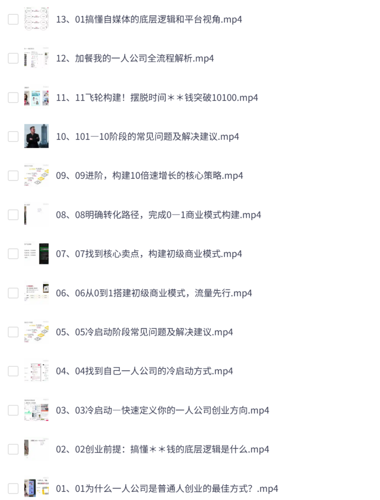 从0到1打造能持续賺钱的一人公司,普通人能听懂、能落地的创业课