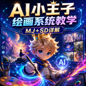 B站付费课 – AI小王子绘画系统教学 MJ+SD详解 配图