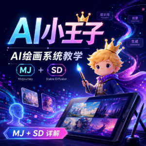 AI小王子-AI绘画系统教学 MJ+SD详解 配图