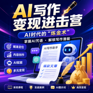 AI写作变现进击营 AI时代的“炼金术”,掌握Al咒语·解锁写作潜能 配图