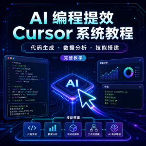 AI 编程提效 Cursor 系统教程:代码生成 + 数据分析 + 技能搭建完整教学【1GB 配图