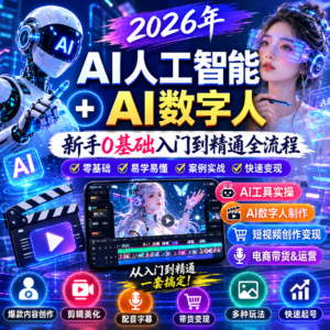 2026年AI人工智能+AI数字人,新手0基础入门到精通全流程 配图
