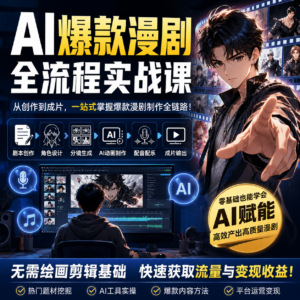 AI漫剧全流程，零基础打造爆款漫剧 配图