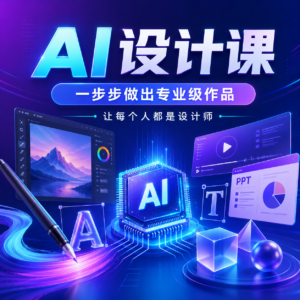 AI设计课，一步步带你做出专业级作品的课程，让每个人都是设计师 配图