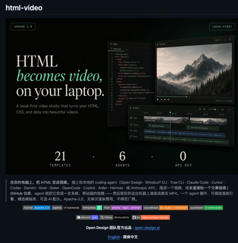 2 个 GitHub 上最主流的 HTML 生成视频的 Skill，一起研究研究。