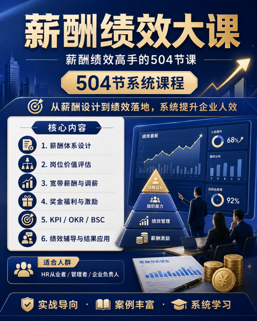 薪酬绩效大课:薪酬绩效高手的504节课