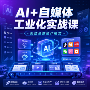 AI+自媒体工业化实战课，终结低效创作模式 配图