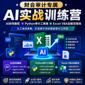财会审计专属AI实战训练营|AI协同编程+Python审计工具箱+Excel VBA加载项落地 配图