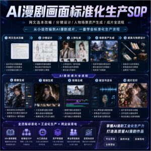 精】AI漫剧画面标准化生产SOP：网文选本改编分镜设计，人物场景资产生成成片全流程 配图