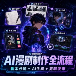AI漫剧制作全流程 剧本分镜+AI生成+剪辑发布+模板化量产 配图