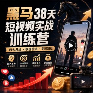 黑马38天短视频实战训练营，系统掌握账号运营精细操作，全方位提升创作者能力，引流方法实战落，地助力变现 配图