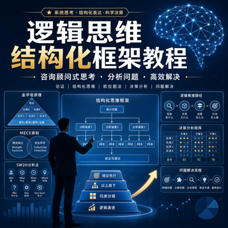 逻辑思维结构化框架教程 咨询顾问大脑思考分析解决问题方法教程