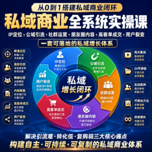 私域商业全系统实操课IP定位公域引流、社群精细化运营、朋友圈内容打造、高客单成交与用户裂变完整落地教程 配图