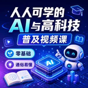 人人可学的AI与高科技普及视频课，零基础，通俗易懂，深入浅出 配图