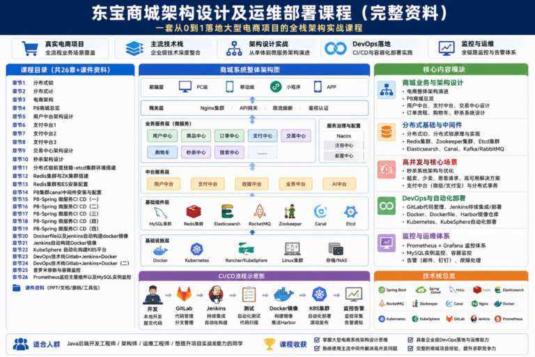 东宝商城架构设计及运维部署课程(完整资料)