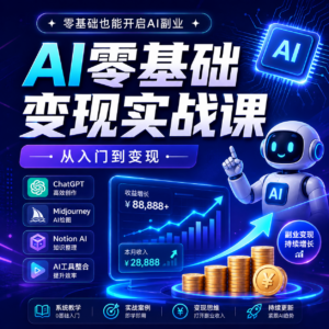 慕课网-AI零基础变现实战课，搞定10+变现场景与AIGC必备技能[完结 配图