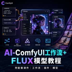 B站精品课《AI-Comfyui工作流+FLUX模型视频教程合集（附配套课件）》 配图