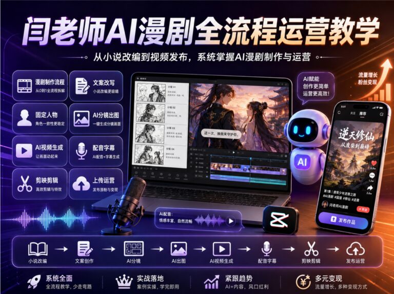 闫老师AI漫剧全流程运营教学