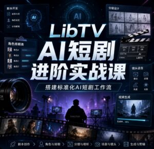 LibTV AI短剧进阶实战课，搭建标准化AI短剧工作流 配图