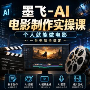 墨飞-AI电影制作实操课,个人就能做电影,一台电脑全搞 WJ28 配图