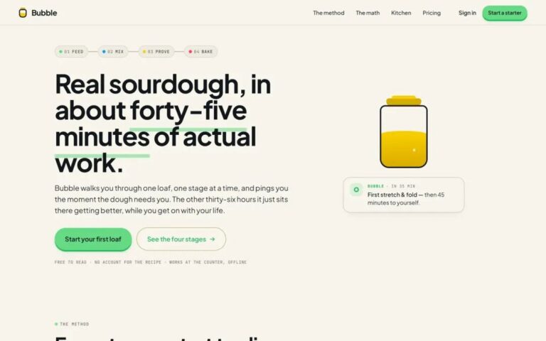 Bubble guided sourdough app hero