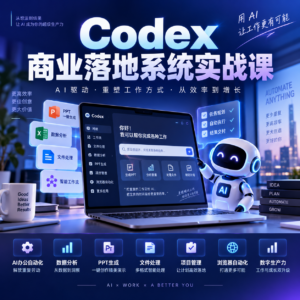 Codex AI智能办公系统实战课：掌握文件、表格、PPT、项目管理、数据分析、浏览器及企业日报自动化 配图