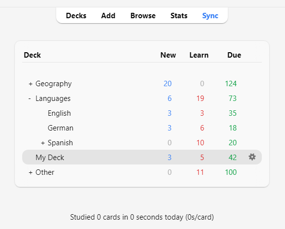 Studying - Anki Manual