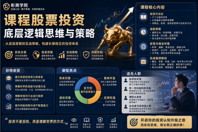 彤商学院 课程股票投资底层逻辑思维与策略