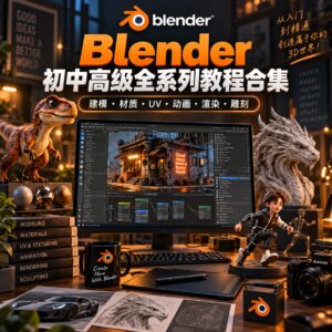 Blender初中高级全系列教程合集(Blender建模+材质+UV+动画+渲染+雕刻+产品全流程) 配图