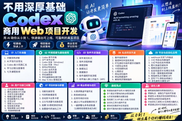 不用深厚基础 Codex 商用 Web 项目
