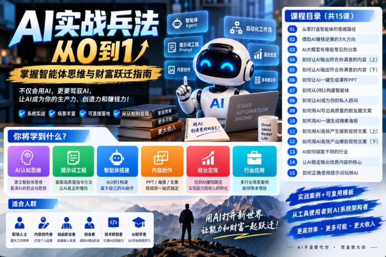 AI实战兵法 从0到1: 掌握智能体思维与财富跃迁指南