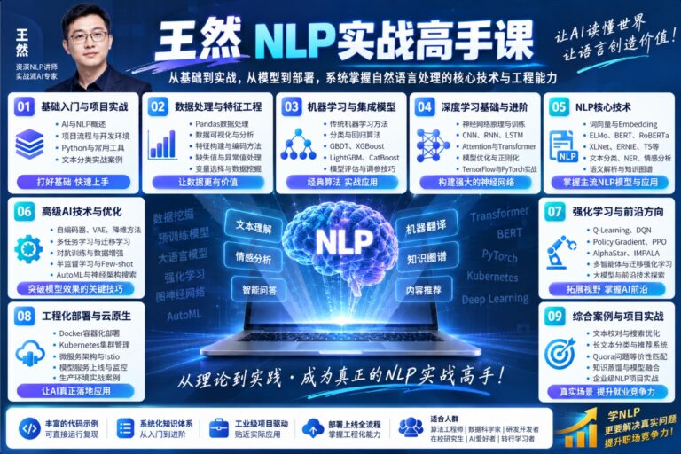 极客时间付费-视频课-王然-NLP实战高手课