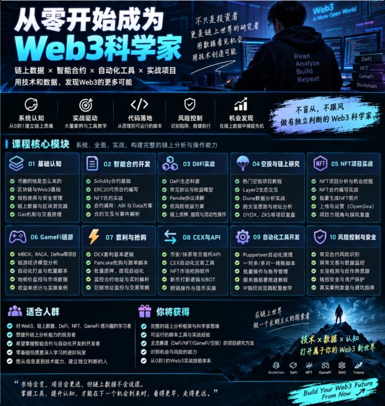 从零开始成为web3科学家 币圈 科学家