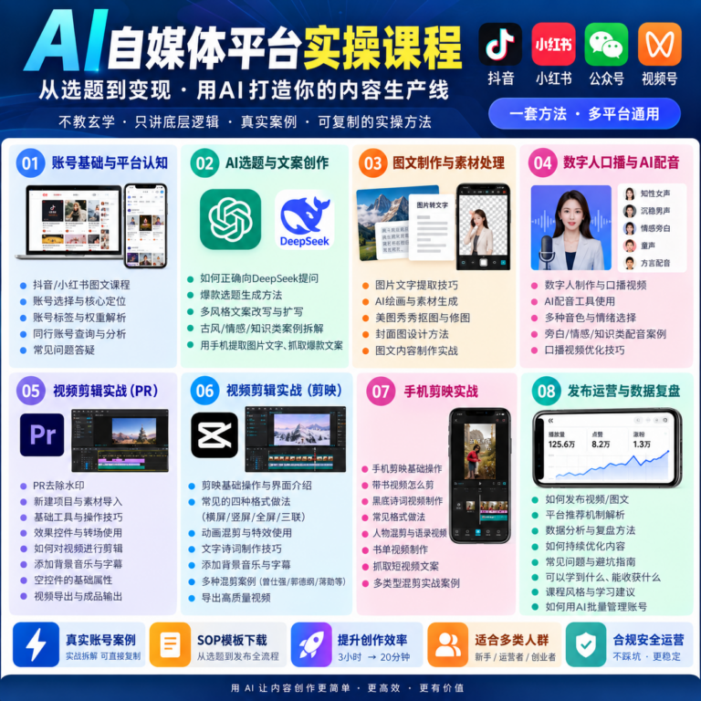 Ai自媒体平台实操课程