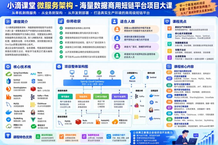 小滴课堂微服务架构 -海量数据商用短链平台项目大课【完结】