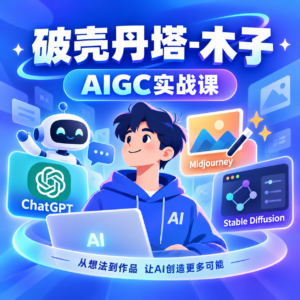 破壳丹塔-木子 -AIGC人工智能零基础到进阶GPT MJ SD商业技术落地应用训练 配图