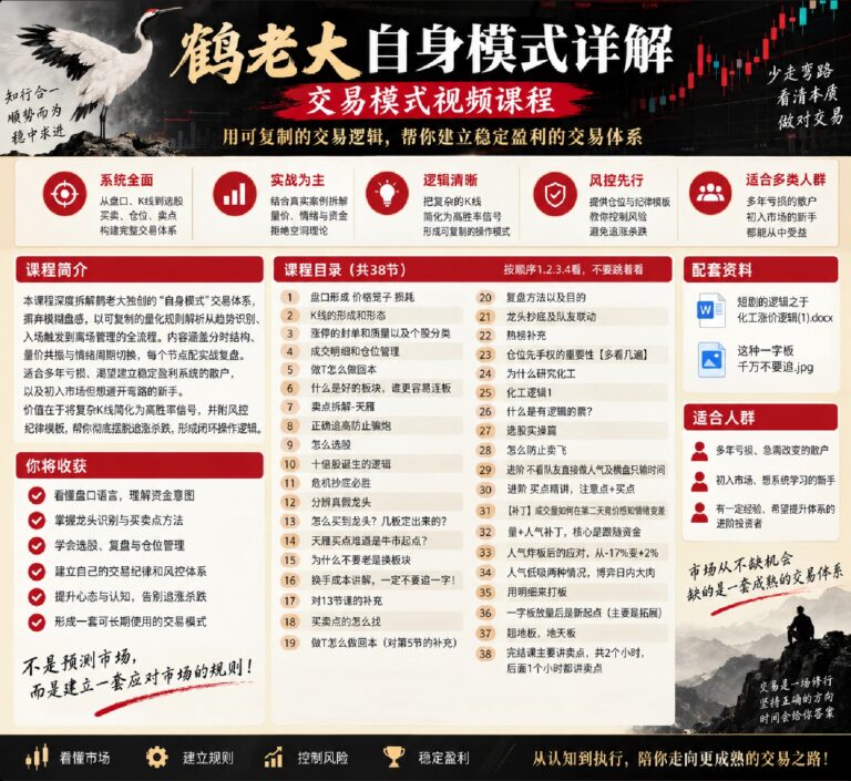 鹤老大自身模式详解交易模式视频课程