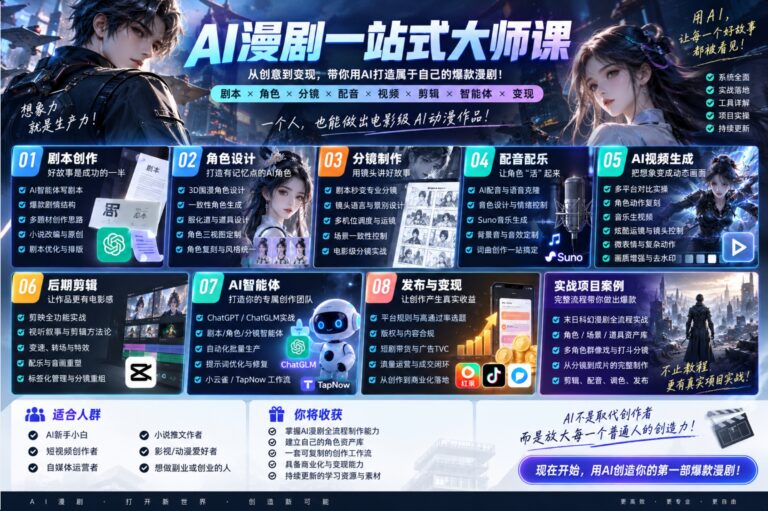 零基础 AI 漫剧智能量产创作营