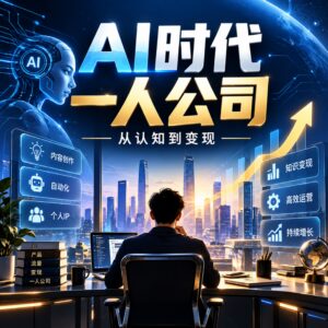 AI时代一人公司30堂实战课：从商业认知+产品定位+AI工作流到个人IP、私域获客与变现全流程 配图