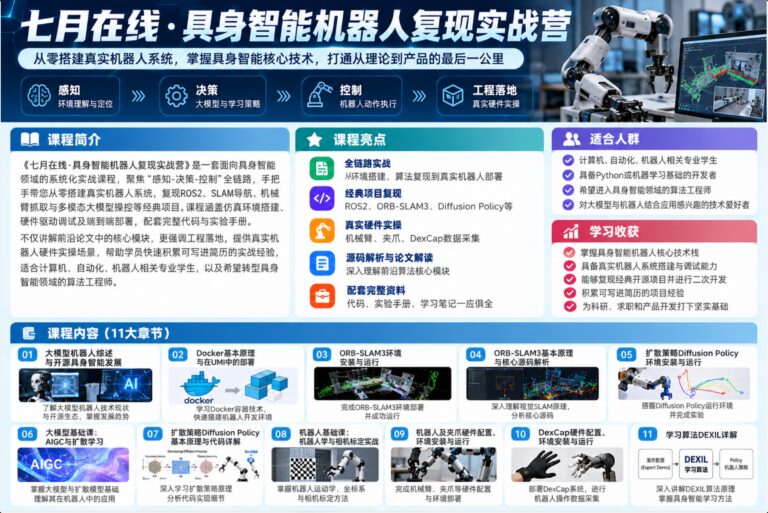 七月在线 -具身智能机器人复现实战营