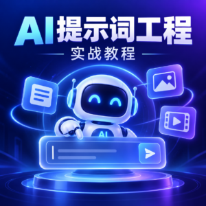 AI提示词工程实战教程,从基础理论、万能公式、思维框架到图像精修、视频一致性创作,全方位提升AI输出质量与创作效率 配图